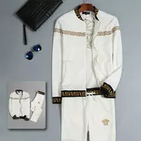 versace survetement veste et pantalon italy gold white